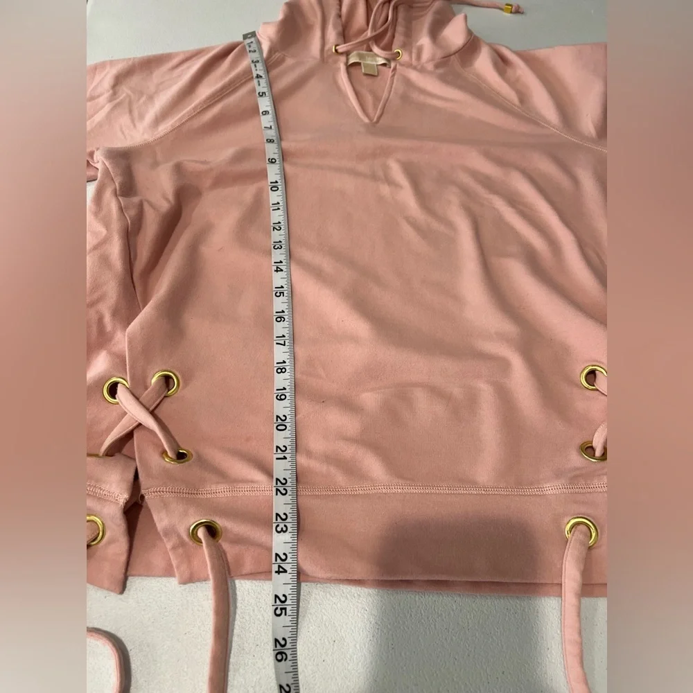 MICHAEL KORS pale pink drawstring hoodie size L